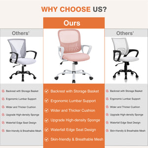 Sweetcrispy Office Chair with Lumbar Support and Armrests