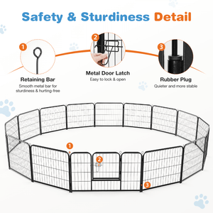 Sweetcrispy Dog Fence Collapsible for Garden Patio