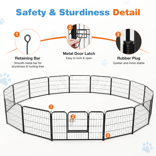 Sweetcrispy Dog Fence Collapsible for Garden Patio