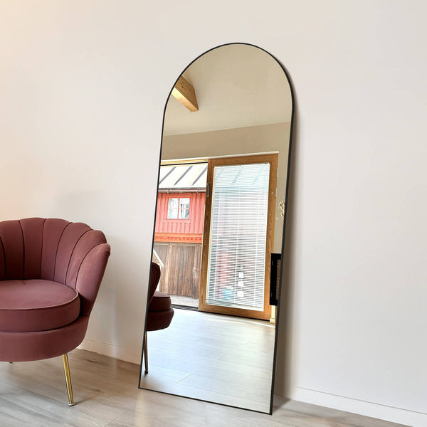 Sweetcrispy Floor Mirror with Slim Metal Frame for Bedroom