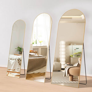 Sweetcrispy Floor Mirror with Slim Metal Frame for Bedroom