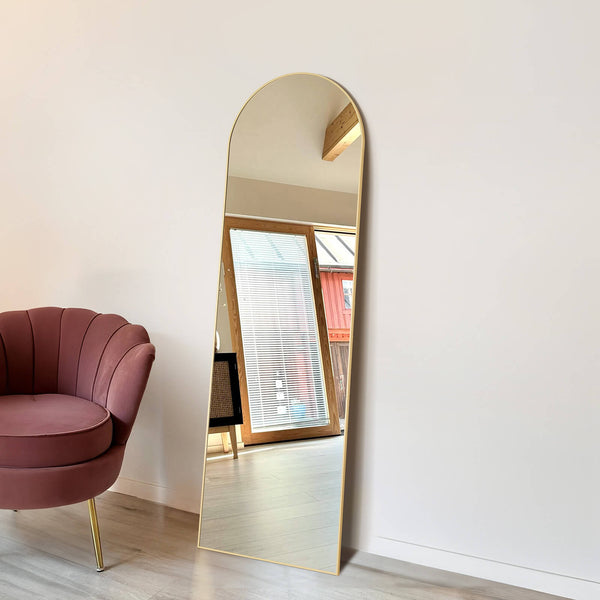 Sweetcrispy Floor Mirror with Slim Metal Frame for Bedroom