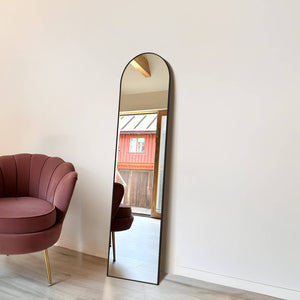 Sweetcrispy Floor Mirror with Slim Metal Frame for Bedroom