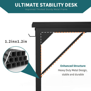 Sweetcrispy Computer Desk with Organizer for Office Bedroom
