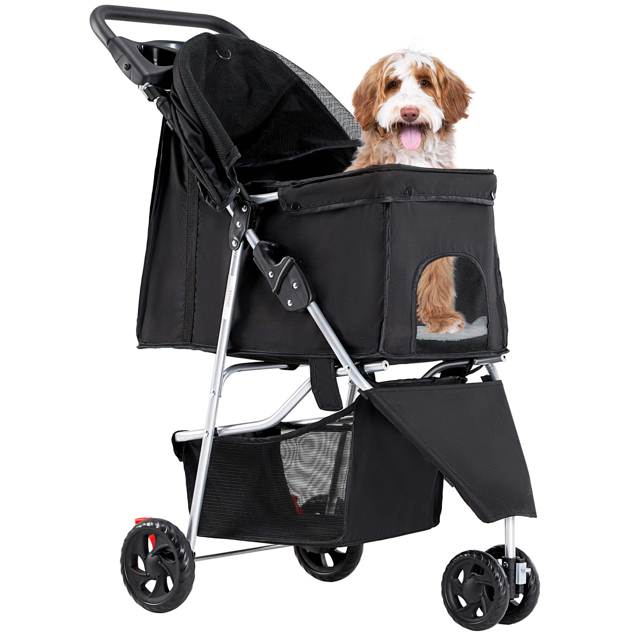 calipari walking dog in stroller Sweetcrispy Foldable Pet Outdoor Stroller