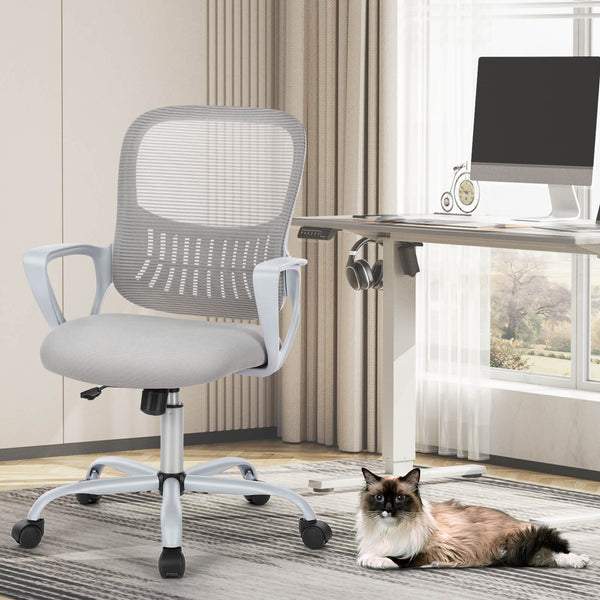 Sweetcrispy Office Chair with Lumbar Support and Armrests