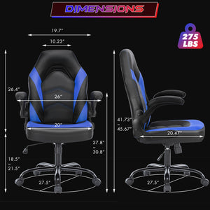 Sweetcrispy Leather Gaming Chair Height Adjustable For Playroom