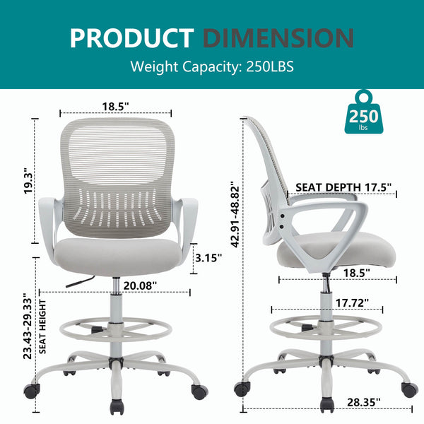 Sweetcrispy Tall Office Chair Height Adjustable