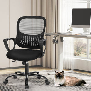 Sweetcrispy Office Chair with Lumbar Support and Armrests