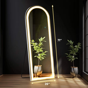 Sweetcrispy 3-Color LED Illuminated Mirror for Indoors