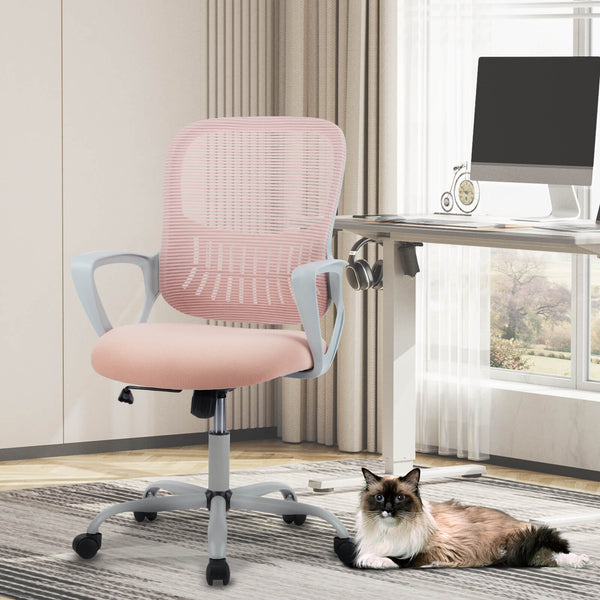 Sweetcrispy Office Chair with Lumbar Support and Armrests