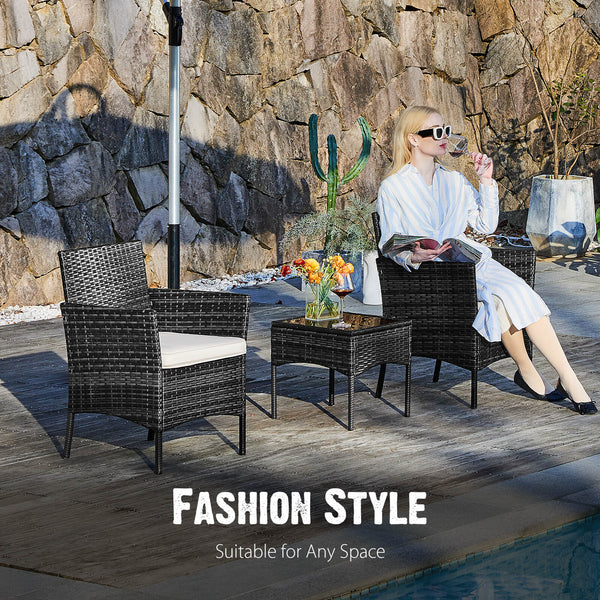 Sweetcrispy Rattan Set for Patio Relaxation
