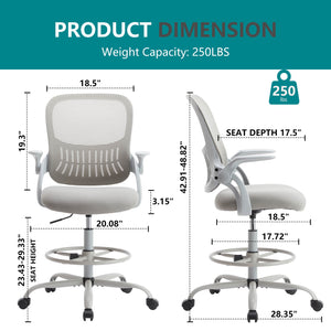 Sweetcrispy Office Chair with Reversible Armrest Lumbar Support