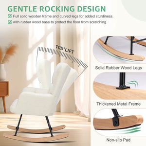 Sweetcrispy Rocking Chair Soft and Thick for Nursery