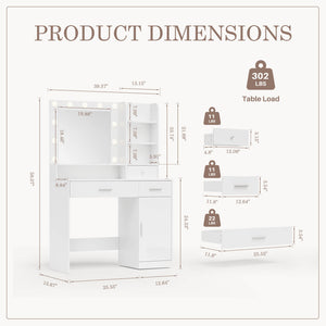 vanity desk with drawers