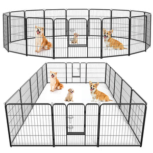 Sweetcrispy Dog Fence Collapsible for Garden Patio