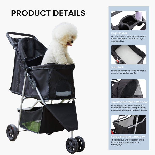 Sweetcrispy Foldable Pet Outdoor Stroller