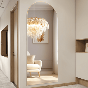 Sweetcrispy Floor Mirror with Slim Metal Frame for Bedroom