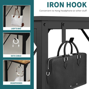 Sweetcrispy Computer Desk with Organizer for Office Bedroom