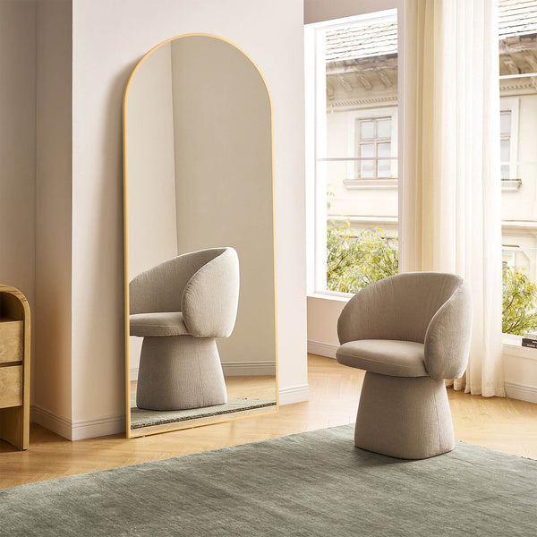 Sweetcrispy Floor Mirror with Slim Metal Frame for Bedroom