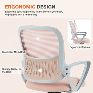 Sweetcrispy Office Chair with Lumbar Support and Armrests