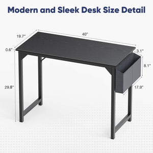Sweetcrispy Computer Desk with Organizer for Office Bedroom