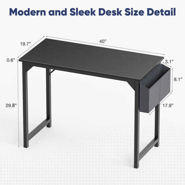 Sweetcrispy Computer Desk with Organizer for Office Bedroom