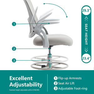 Sweetcrispy Office Chair with Reversible Armrest Lumbar Support