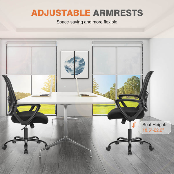 Sweetcrispy Office Chair with Lumbar Support and Armrests