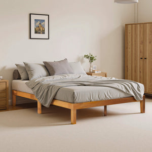 Sweetcrispy Minimalist Solid Wood Bed Frame for Bedroom