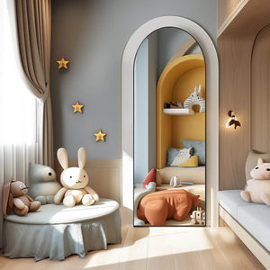 Sweetcrispy Floor Mirror with Slim Metal Frame for Bedroom