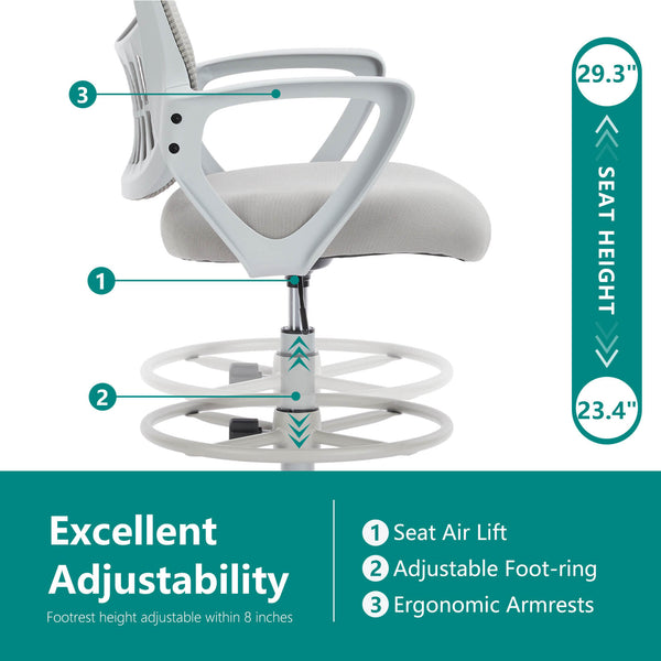 Sweetcrispy Tall Office Chair Height Adjustable