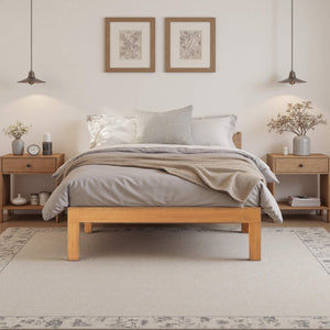 Sweetcrispy Minimalist Solid Wood Bed Frame for Bedroom