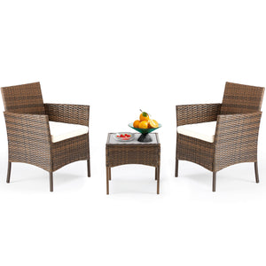 Sweetcrispy Rattan Set for Patio Relaxation