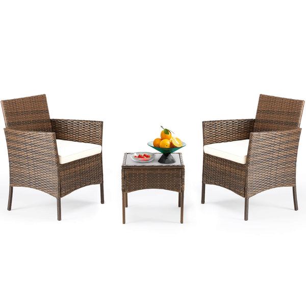 Sweetcrispy Rattan Set for Patio Relaxation
