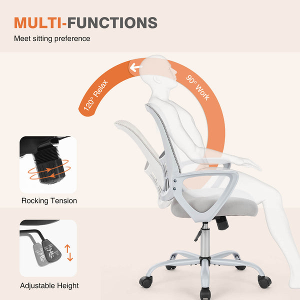 Sweetcrispy Office Chair with Lumbar Support and Armrests