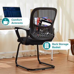 Sweetcrispy Office Chair with Storage Basket for Office