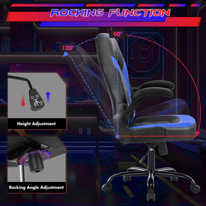 Sweetcrispy Leather Gaming Chair Height Adjustable For Playroom