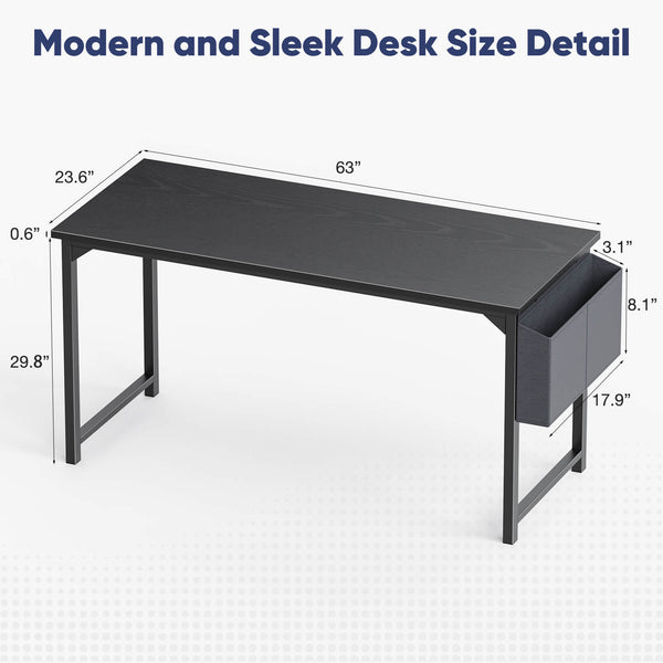 Sweetcrispy Computer Desk with Organizer for Office Bedroom