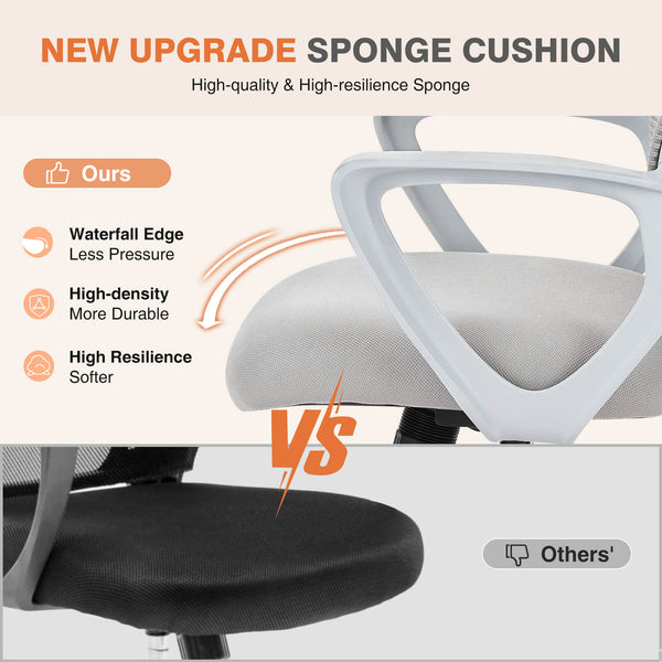 Sweetcrispy Office Chair with Lumbar Support and Armrests