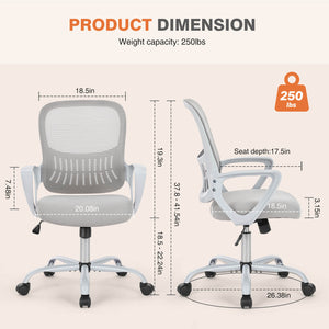 Sweetcrispy Office Chair with Lumbar Support and Armrests