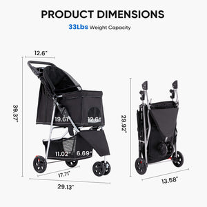 Sweetcrispy Foldable Pet Outdoor Stroller
