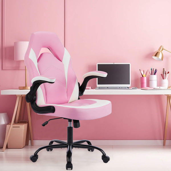Sweetcrispy Leather Gaming Chair Height Adjustable For Playroom