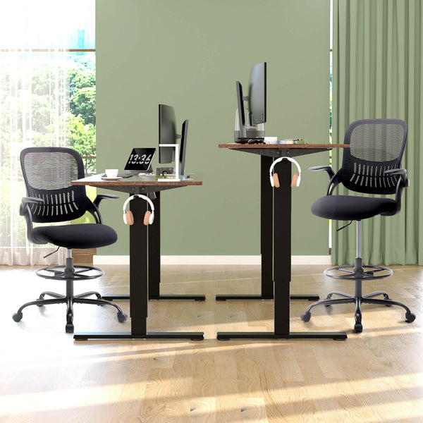 Sweetcrispy Office Chair with Reversible Armrest Lumbar Support