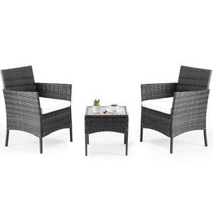 Sweetcrispy Rattan Set for Patio Relaxation