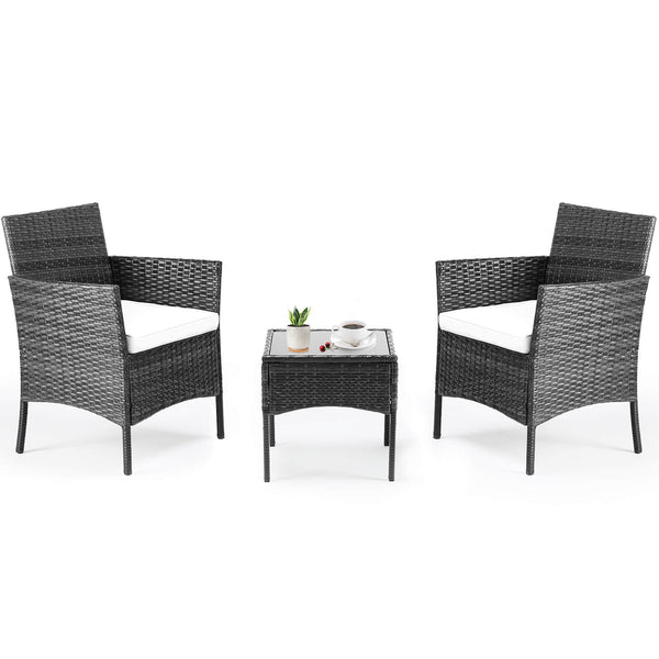 Sweetcrispy Rattan Set for Patio Relaxation