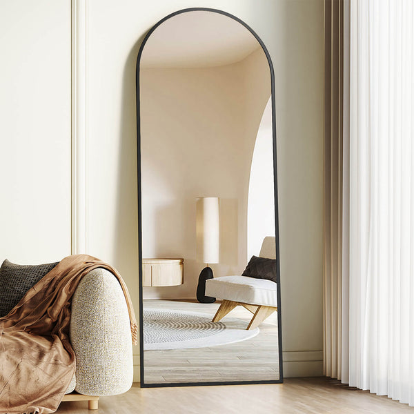 Sweetcrispy Floor Mirror with Slim Metal Frame for Bedroom