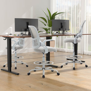 Sweetcrispy Office Chair with Reversible Armrest Lumbar Support