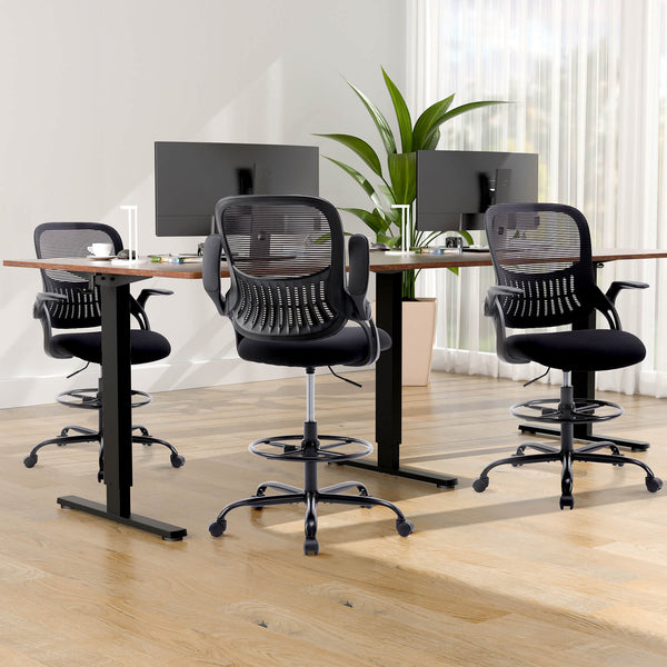 Sweetcrispy Office Chair with Reversible Armrest Lumbar Support
