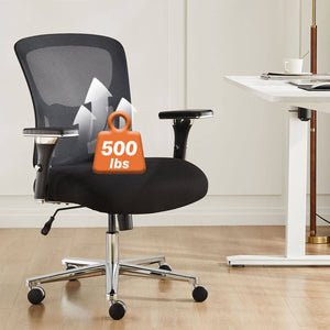 Sweetcrispy Office Chair with Adjustable Lumbar Support Oversized Cushion
